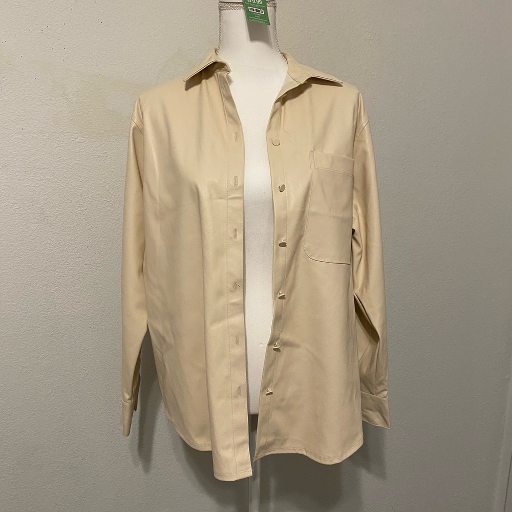 a new day Women's Beige Button Down Shirt